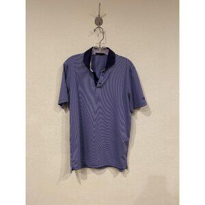 Greyson Polo Shirt Mens Small Blue Stripe Sharks Tooth Golf Contrast Collar